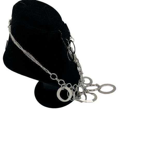 Silver Bubble Oval Cascade Necklace and Earring Set - Picture 10 of 14